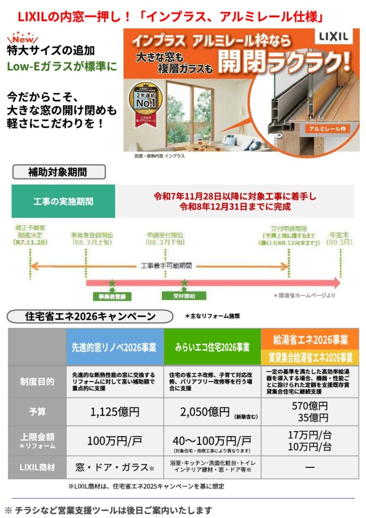 お勧め情報：超大型補助金が発表されています。